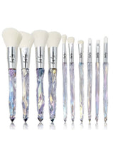 Load image into Gallery viewer, Crystal Iridescent Brush Set & Bag