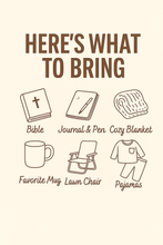 Load image into Gallery viewer, S’more of Jesus Cabin Retreat
